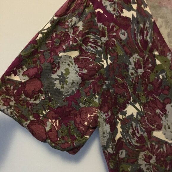 Twelve By Twelve Long Button Down Floral Cardigan With Puff Sleeves - Picture 5 of 13